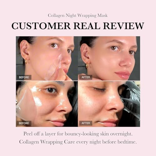 medicube Collagen Overnight Wrapping Peel Off Facial Mask Pack - Elasticity & Hydration Care, Reduces Sagging & Dullness - Hydrolyzed Collagen For Glowing Skin - Korean Skin Care, 2.53 fl.oz - Image 4