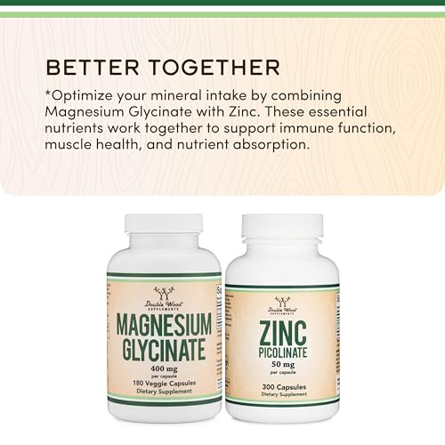 Double Wood Supplements Magnesium Glycinate 400mg | 180 Capsules | Sleep, Muscle, & Heart Support | Vegan, Third Party Tested, Gluten Free, Non-GMO - Image 7