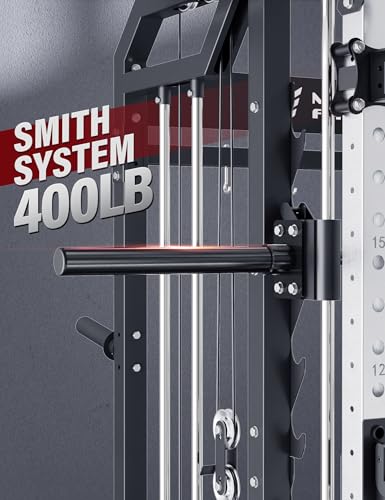 Major Fitness Drone2 Premium Smith△ Machine – All-in-One Home Gym Squat Rack with Aluminum Pulley Set , Weight Bar, Dual LAT Pull-Down Systems & Cable Crossover Machine for Full-Body Workouts - Image 3