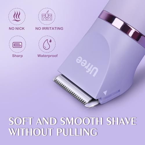 Ufree Bikini Trimmer Electric Razors for Women, Rechargeable Pubic Body Hair Trimmer Electric Shaver for Legs Body Hair, Bikini Shaver IPX7 Waterproof, Gifts for Women, Purple - Image 5