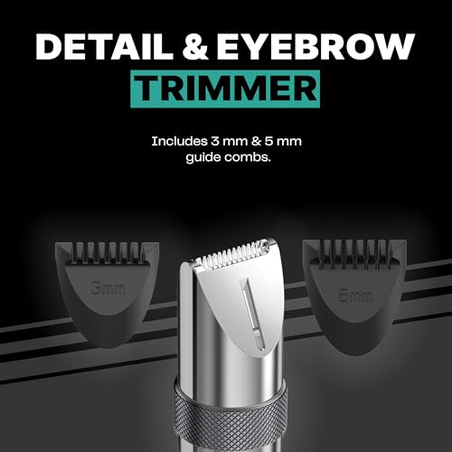 Conair Men Ear, Nose and Eyebrow Trimmer, Patented 360° Bevel Blade for No Pulls, Nicks or Cuts Guaranteed, Nose Hair Trimmer for Men, Non-Slip Grip, 5-Piece Kit with Travel Case - Image 6