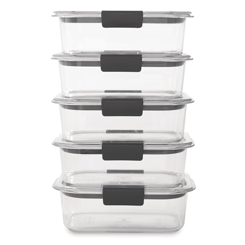 Rubbermaid Brilliance Food Storage Containers BPA Free Airtight Lids Ideal for Lunch Meal Prep & Leftovers Set of 5 (3.2 Cup) - Image 4