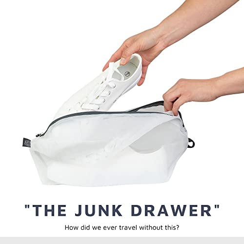 Large Packing Cube Set with See Through Mesh- Compression Packing Cubes Travel Organizers by TRIPPED Travel Gear (White) - Image 7