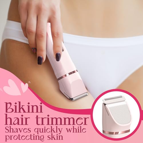 Risina Bikini Trimmer for Women - Painless Electric Razors for Silk Skin,Cordless Body Shaver for Trip,Replaceable Lady Facial Razor, IPX7 Waterproof&Easy Cleaning, Stocking Stuffers Christmas Gifts - Image 5