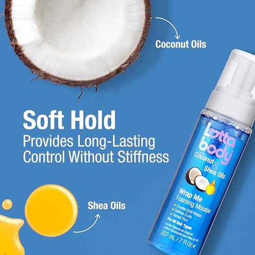 Lottabody Coconut Oil and Shea Wrap Me Foaming Curl Mousse , Creates Soft Wraps, Hair Mousse for Curly Hair, Defines Curls, Anti Frizz, 7 Fl Oz - Image 5