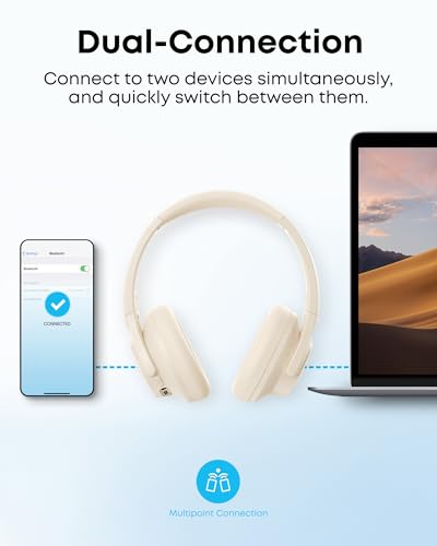 Soundcore by Anker Q20i Hybrid Active Noise Cancelling Headphones, Wireless Over-Ear Bluetooth, 40H Long ANC Playtime, Hi-Res Audio, Big Bass, Customize via an App, Transparency Mode (White) - Image 8