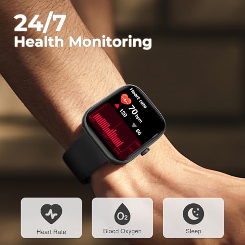Smart Watch for Men Women, 1.83" HD Touchscreen Fitness Watch with Bluetooth Call&Message Notifications, 110+Sport Modes, 24/7 Heart Rate/Sleep Monitor, IP68 Waterproof Fitness Tracker for Android iOS - Image 5