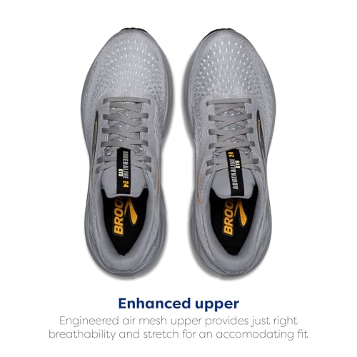 Brooks Men’s Adrenaline GTS 24 Supportive Running Shoe - Alloy/White/Gold Fusion - 10 Medium - Image 5