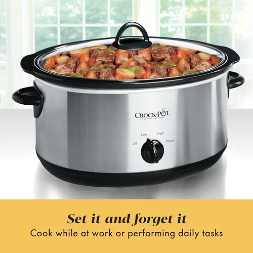Crock-Pot 7 Quart Oval Manual Slow Cooker, Stainless Steel (SCV700-S-BR), Versatile Cookware for Large Families or Entertaining - Image 6
