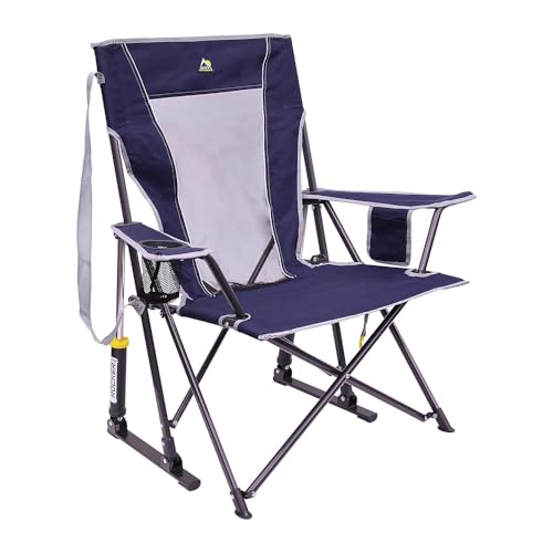 GCI Outdoor Comfort Pro Rocker Collapsible Rocking Chair & Outdoor Camping Chair, Indigo Blue - Image 2