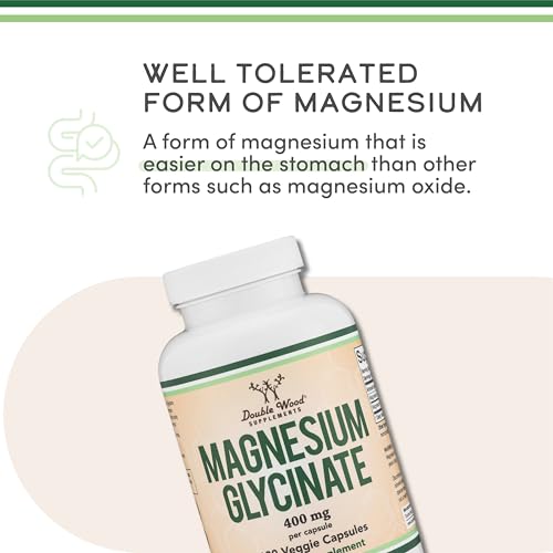 Double Wood Supplements Magnesium Glycinate 400mg | 180 Capsules | Sleep, Muscle, & Heart Support | Vegan, Third Party Tested, Gluten Free, Non-GMO - Image 5