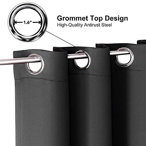 ChrisDowa Grommet Blackout Curtains for Bedroom and Living Room - 2 Panels Set Thermal Insulated Room Darkening Curtains (Dark Grey, 42 x 63 Inch) - Image 5