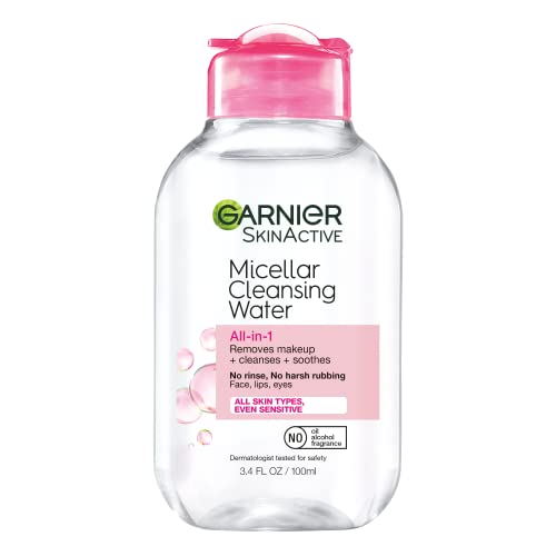 Garnier Micellar Cleansing Water, All-in-1 Makeup Remover and Facial Cleanser, For All Skin Types, 3.4 Fl Oz (100mL), 1 Count (Packaging May Vary) - Image 2