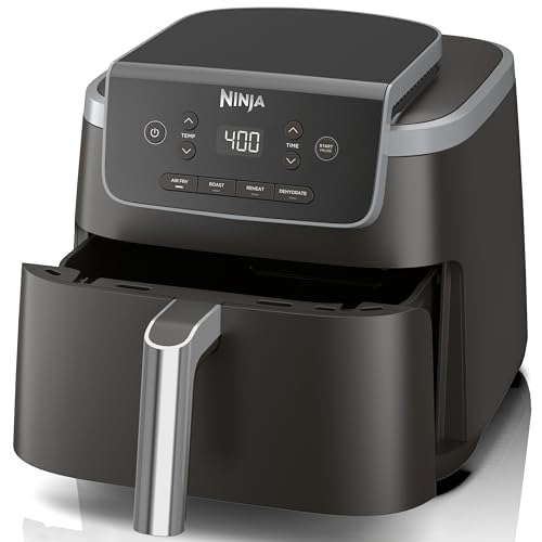 Ninja | Air Fryer | 4-in-1 Pro Air Fry, Roast, Reheat, Dehydrate | 5QT Capacity fits up to 4lbs of French Fries | 400F Max Temp | Nonstick Basket & Crisper Plate | 120V | Grey | AF141 - Image 2