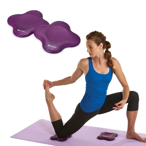 Gaiam Yoga Knee Pads (Set of 2) - Yoga Props and Accessories for Women / Men Cushions Knees and Elbows for Fitness, Travel, Meditation, Kneeling, Balance, Floor, Pilates Purple - Image 2