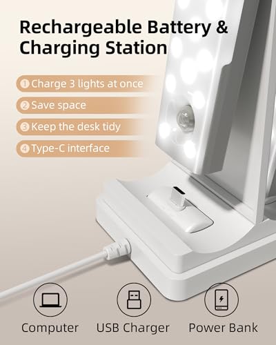 EZVALO 6-Pack Under Cabinet Lighting with Charging Station, 2000mAh Rechargeable Wireless Motion Sensor Lights, 3 Color Temps, Dimmable, Timer, Magnetic, with Remote Control for Kitchen, Closet, Stair - Image 9