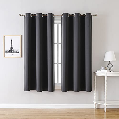 ChrisDowa Grommet Blackout Curtains for Bedroom and Living Room - 2 Panels Set Thermal Insulated Room Darkening Curtains (Dark Grey, 42 x 63 Inch) - Image 3