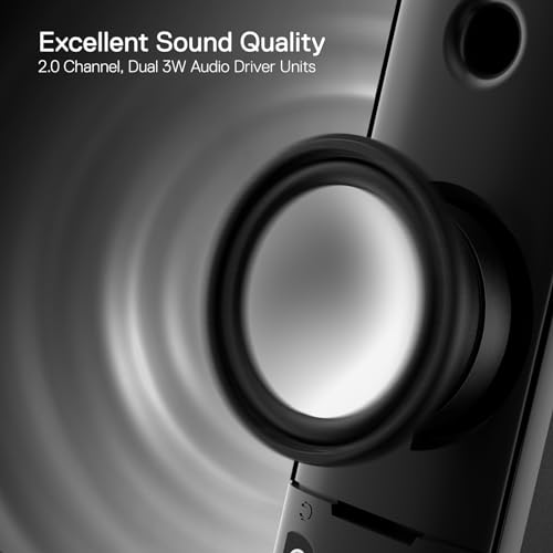 Redragon GS550 PC Gaming Speakers, 2.0 Channel Desktop Computer Sound Bar with Compact Maneuverable Size, Headphone Jack, Quality Bass & Decent Red Backlit, USB Powered w/ 3.5mm Cable - Image 4