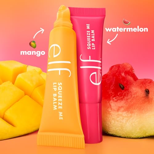 e.l.f. Squeeze Me More Lip Balm Duo, Moisturizing Balm For A Sheer Tint Of Color, Made With Hyaluronic Acid, Vegan & Cruelty-Free, Mango & Watermelon - Image 3