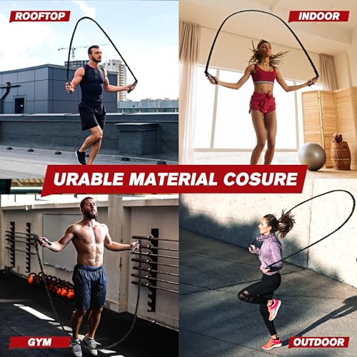 HPYGN Weighted Heavy Skipping/Jump Rope 9.2ft 2.8LB for fitness, Exercise, boxing Gym Training, Home Workout, Improve Strength and Building Muscle, Total Body Workout Equipment for Men - Image 7