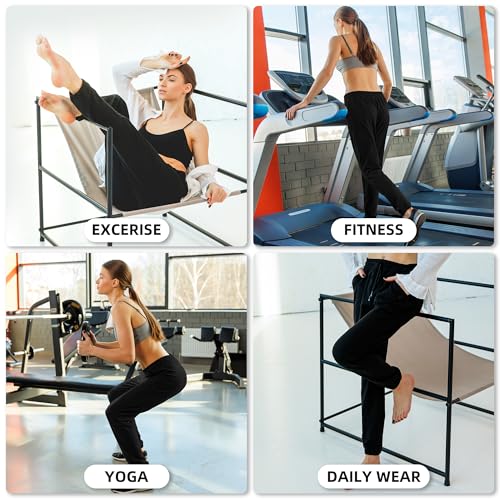 Stanpetix Joggers for Women with Pockets - Black Sports Pants Sweatpants for Running Exercise (Black,XL) - Image 6