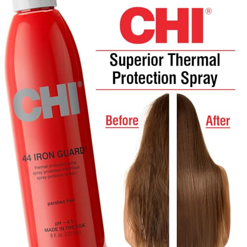 CHI 44 Iron Guard Thermal Protection Spray, Nourishing Formula Helps Resist Heat Damage to Hair & Tame Frizz, Clear, 8 Oz - Image 5