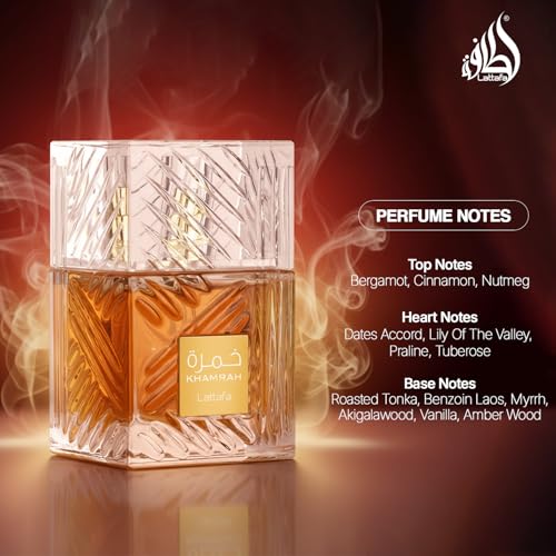 Lattafa Khamrah - Vanilla, Warm Spicy, Amber, Cinnamon - Eau de Parfum Long-Lasting Fragrance for Unisex, 3.40 Ounce / 100 ml - Image 3