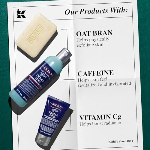 Kiehl's Men's Skincare Routine Gift Set, $81 Value, 3-Pieces, Including Face Wash, Body Scrub, and Facial Moisturizer for Him - Image 5