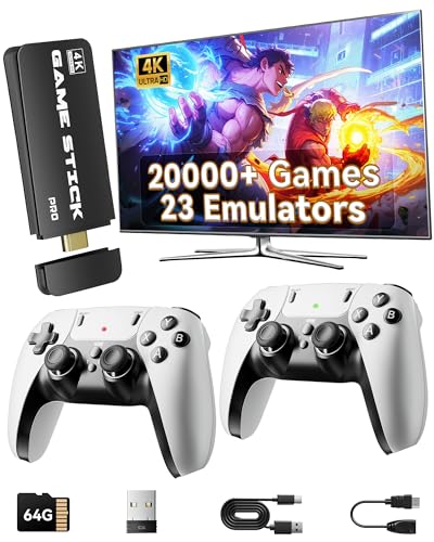 2025 Retro Gaming Console Pro 4K HDMI with 20,000+ Built-in Classic Video Games, Retro Game Stick with 23 Emulators Plug & Play TV Video Gaming Stick with 64GB Memory - Image 2