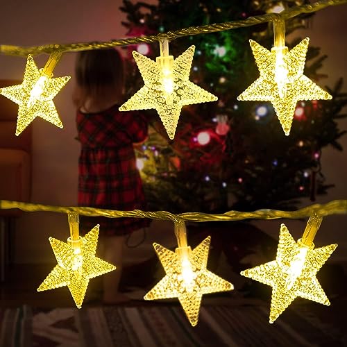 Star String Lights Plug in - 33 ft 100 LED Star Fairy String Lights with Remote and Timer, Waterproof for Bedroom Porch Wedding Party Patio Garden Tent Indoor Outdoor Décor, Warm White - Image 7