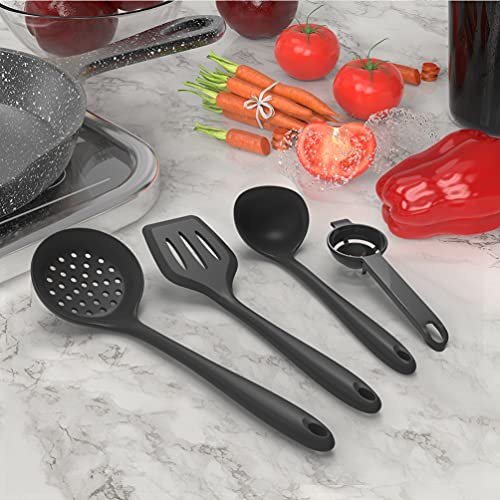 Silicone Cooking Utensils Set - 446°F Heat Resistant Kitchen Utensils,Turner Tongs,Spatula,Spoon,Brush,Whisk,Kitchen Utensil Gadgets Tools Set for Nonstick Cookware,Dishwasher Safe (BPA Free) - Image 3