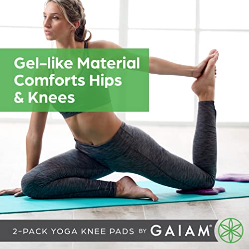 Gaiam Yoga Knee Pads (Set of 2) - Yoga Props and Accessories for Women / Men Cushions Knees and Elbows for Fitness, Travel, Meditation, Kneeling, Balance, Floor, Pilates Purple - Image 5