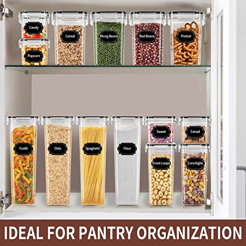 PRAKI Airtight Food Storage Containers Set with Lids - 24 PCS, BPA Free Kitchen and Pantry Organization, Plastic Leak-proof Canisters for Cereal Flour & Sugar - Labels & Marker - Image 3