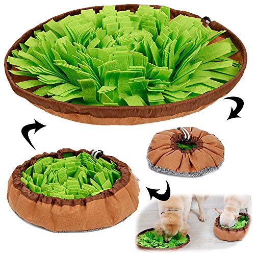 AWOOF Pet Snuffle Mat for Dogs, Interactive Feed Game for Boredom, Encourages Natural Foraging Skills for Cats Dogs Bowl Travel Use, Dog Treat Dispenser Indoor Outdoor Stress Relief - Image 2