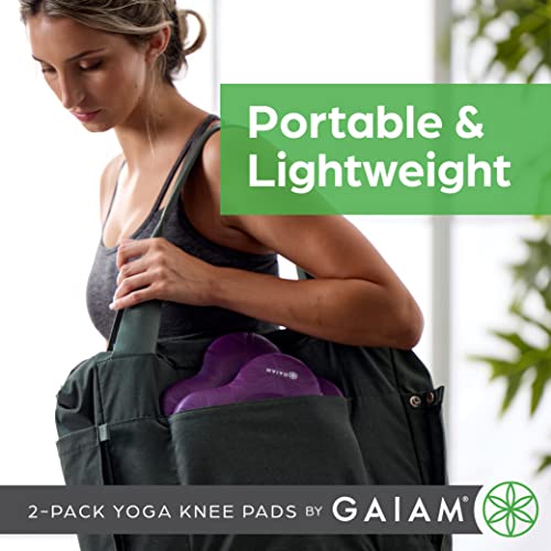 Gaiam Yoga Knee Pads (Set of 2) - Yoga Props and Accessories for Women / Men Cushions Knees and Elbows for Fitness, Travel, Meditation, Kneeling, Balance, Floor, Pilates Purple - Image 8