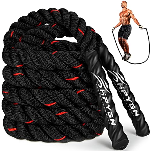 HPYGN Weighted Heavy Skipping/Jump Rope 9.2ft 2.8LB for fitness, Exercise, boxing Gym Training, Home Workout, Improve Strength and Building Muscle, Total Body Workout Equipment for Men - Image 2