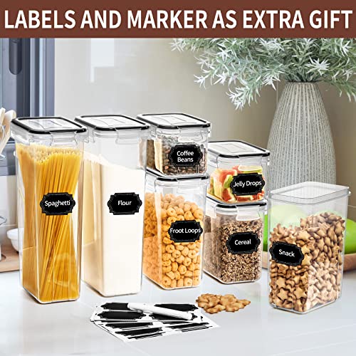 PRAKI Airtight Food Storage Containers Set with Lids - 24 PCS, BPA Free Kitchen and Pantry Organization, Plastic Leak-proof Canisters for Cereal Flour & Sugar - Labels & Marker - Image 7