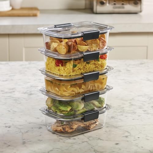 Rubbermaid Brilliance Food Storage Containers BPA Free Airtight Lids Ideal for Lunch Meal Prep & Leftovers Set of 5 (3.2 Cup) - Image 9