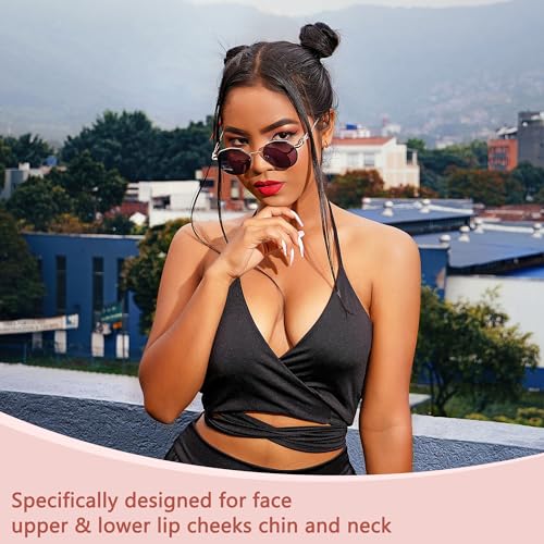 Facial Hair Remover for Women - as Seen on TV Painless Face Shaver - Electric Hair Removal Device for Face Lips Peach Fuzz with Light (Blue) - Image 6