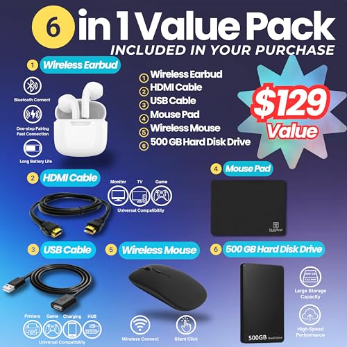 HP 14 Laptop Student Business 2025 Flagship Computer, AI Copilot, 4-Core 13th Gen Intel CPU, 16GB RAM 628GB Storage (128GB UFS+500GB Ext) 1-Yr Office 365 Long Battery HubxcelAccessory Win 11S Lavender - Image 3