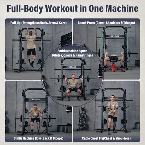 Major Fitness Drone2 Premium Smith△ Machine – All-in-One Home Gym Squat Rack with Aluminum Pulley Set , Weight Bar, Dual LAT Pull-Down Systems & Cable Crossover Machine for Full-Body Workouts - Image 5