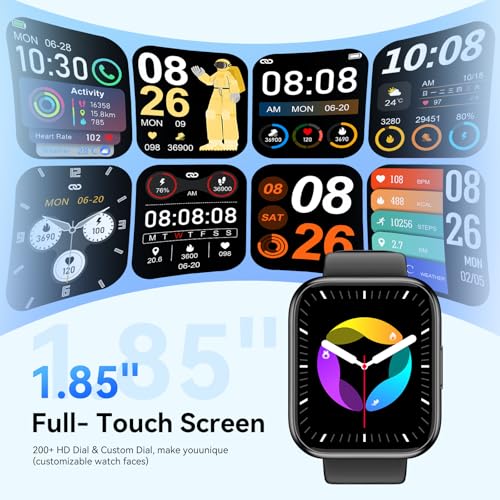 Smart Watch for Men Women, 1.85" HD Fitness Tracker with Bluetooth Calls, 120+ Sport Modes Fitness Watch, Fitness Tracker 24/7 Heart Rate/Sleep Monitor, IP68 Waterproof, Smartwatch for Android/iPhone - Image 6