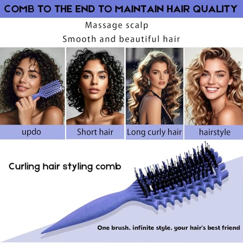 Curly Hair Brush Candybrush Curl Defining Brush for Detangling Shaping and Defining Curls for Women, Men, Wet & Dry Hair (Purple) - Image 7