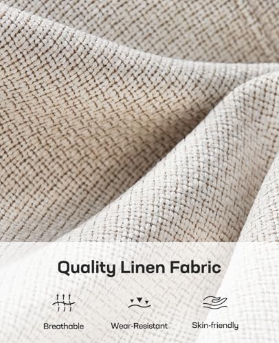 Marsail Modern 89 Inch Linen Fabric Sofa, 3-Seater Couch with Wide Armrests, Deep Cushions & Removable Washable Covers, Comfortable Living Room Furniture, Beige - Image 7