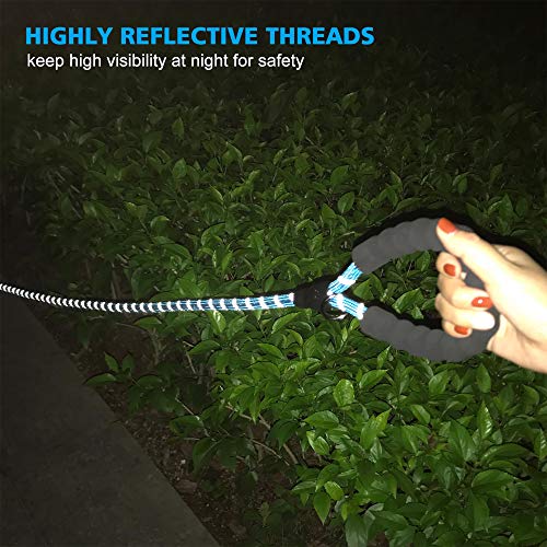 Ladoogo Reflective Dog Collar Padded with Soft Neoprene Breathable Adjustable Nylon Dog Collars for Small Medium Large Dogs (Medium (Pack of 1), Blue Collar+Leash) - Image 6