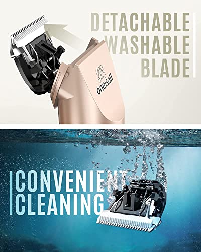 oneisall Dog Clipper Low Noise, Dog Grooming Kit with Rechargeable, Pet Shaver Cordless Electric Quiet Hair Clipper Set for Dogs Cats Pets(Gold) - Image 7