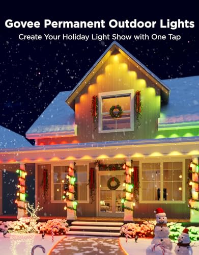 Govee Permanent Outdoor Lights Pro, 200ft with 120 RGBIC LED Lights for Daily and Accent Lighting, 75 Scene Modes for Outdoor Decor, IP67 Waterproof, Works with Alexa, Google Assistant, Matter, White - Image 3