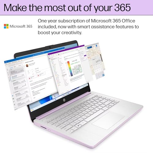 HP 14 Laptop Student Business 2025 Flagship Computer, AI Copilot, 4-Core 13th Gen Intel CPU, 16GB RAM 628GB Storage (128GB UFS+500GB Ext) 1-Yr Office 365 Long Battery HubxcelAccessory Win 11S Lavender - Image 5