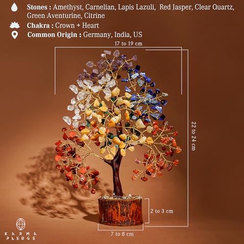 Crystal Tree of Life 7 Chakra Healing Crystals Trees for Home Decor, Office Desk Decor, Boho Decor, Handmade Bonsai Trees for Positive Energy, Money, Good Luck Birthday Gifts for Women, Mom - Image 4