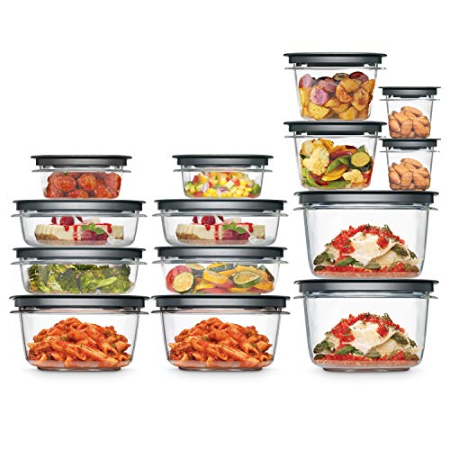 Rubbermaid 28-Piece Clear/Grey Food Storage Containers, Premium Snap Bases, and Various Size Lids, Perfect for Meal Prep, Leftovers, and Dishwasher Safe - Image 2